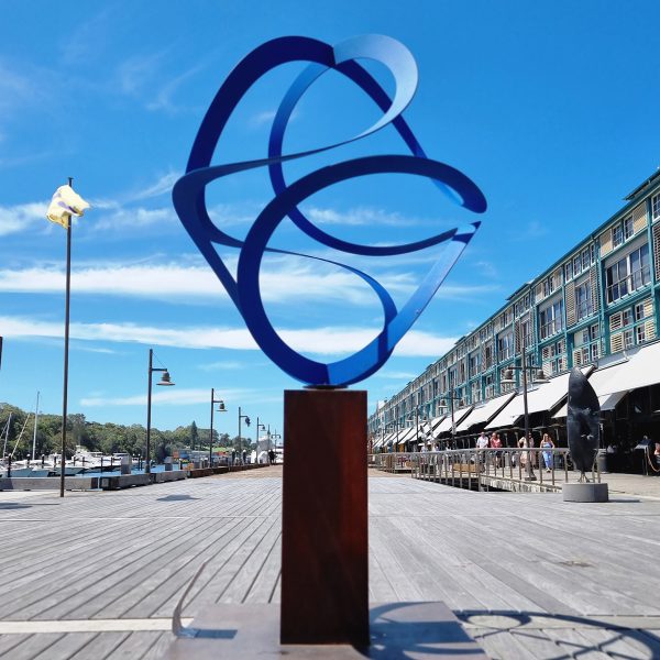 Rotatable geometric stainless steel dynamic sculpture - Image 5