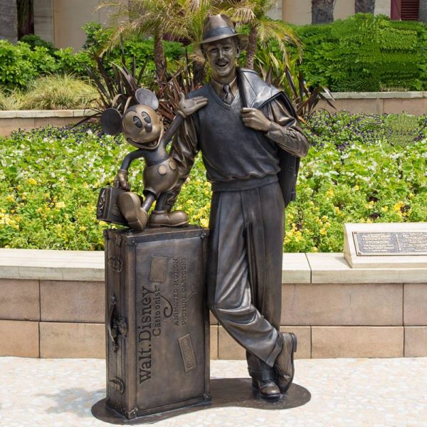 Bronze statue of a middle-aged man wearing a hat on the street in an outdoor park - Image 2
