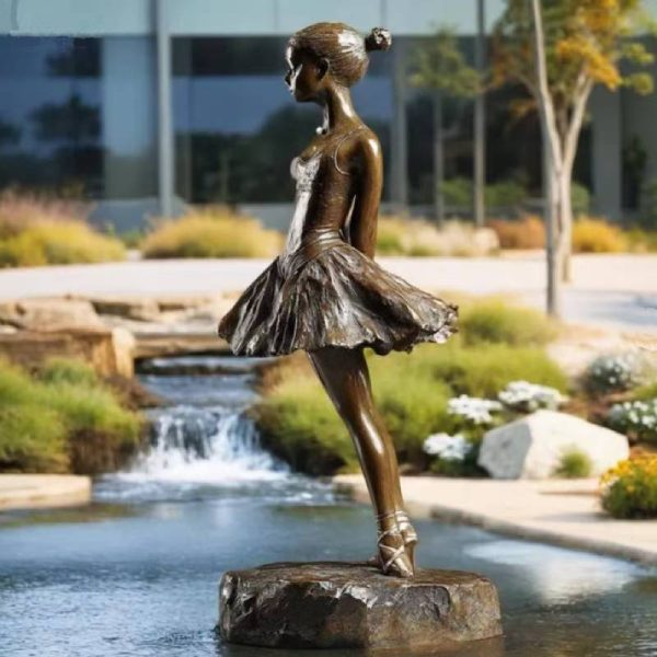 Life Size Outdoor Park Fountain Landscape Dancing Girl Bronze Statue - Image 6