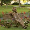 Outdoor park recliner Einstein full body bronze statue - Image 2
