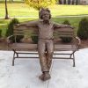 Outdoor park recliner Einstein full body bronze statue - Image 4