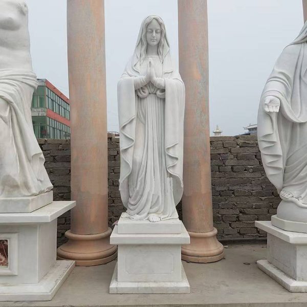 Custom white marble stone statue of the Virgin Mary Church - Image 4