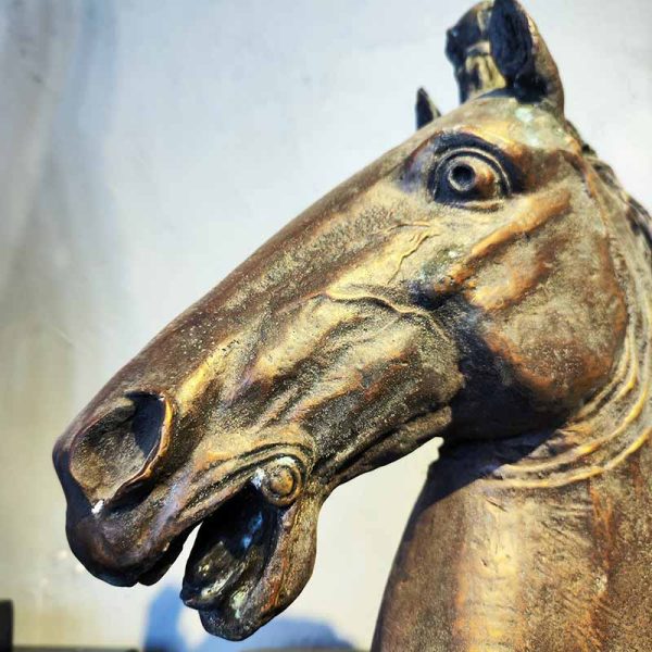 Bronze horse head sculpture in Chinese classical style