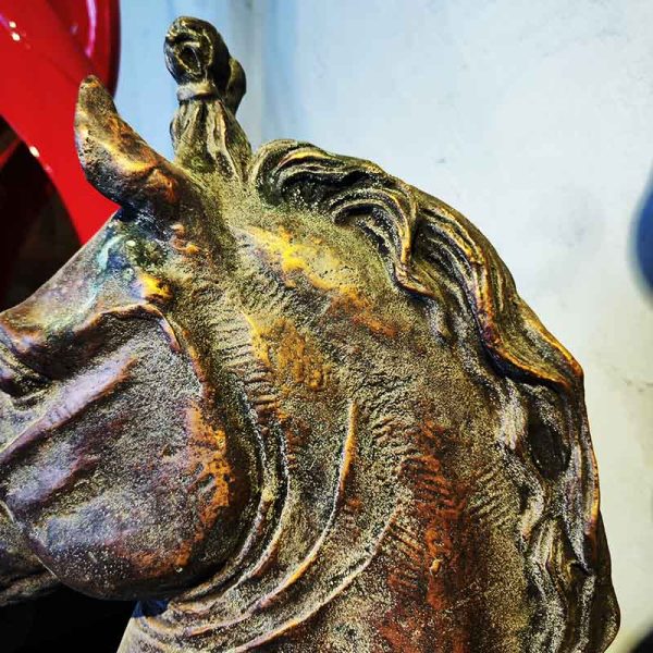 Bronze horse head sculpture in Chinese classical style