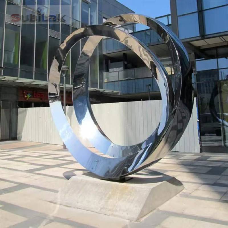 Custom outdoor large ring stainless steel sculpture