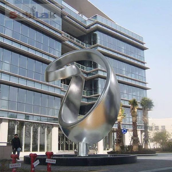 Custom outdoor large ring stainless steel sculpture - Image 6