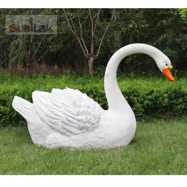 Customized fiberglass swan sculptures of different sizes - Image 5
