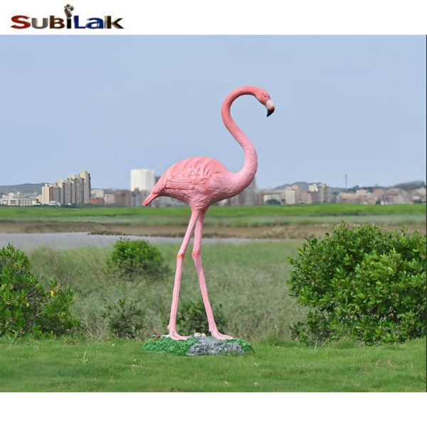 Custom outdoor park fiberglass flamingo sculpture - Image 6