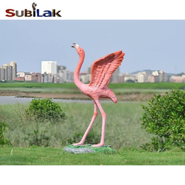 Custom outdoor park fiberglass flamingo sculpture - Image 3