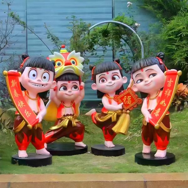 Fiberglass Nezha Sculpture - Image 5