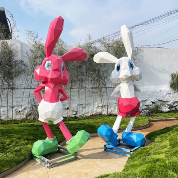 Fiberglass cartoon geometric rabbit - Image 4
