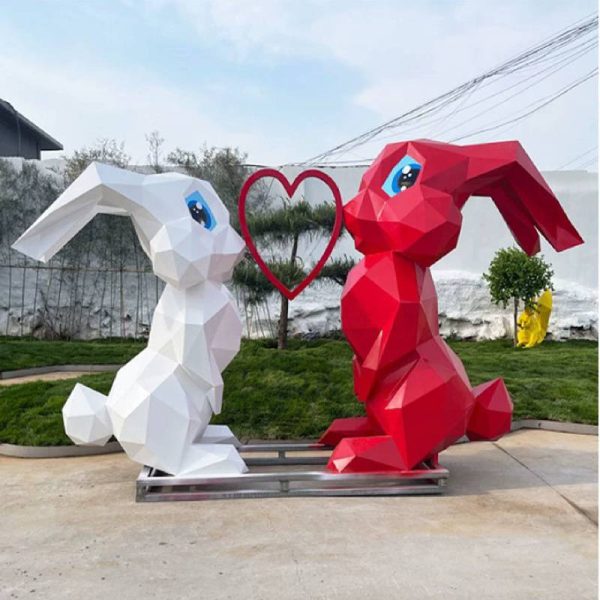 Fiberglass cartoon geometric rabbit - Image 3