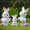 Fiberglass cartoon rabbit sculpture - Image 4