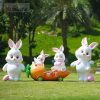 Fiberglass cartoon rabbit sculpture - Image 3