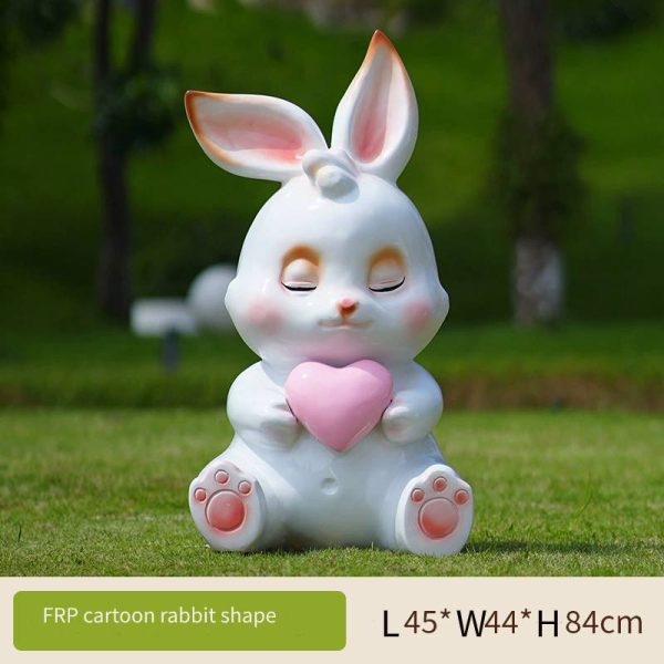 Fiberglass cartoon rabbit sculpture - Image 5