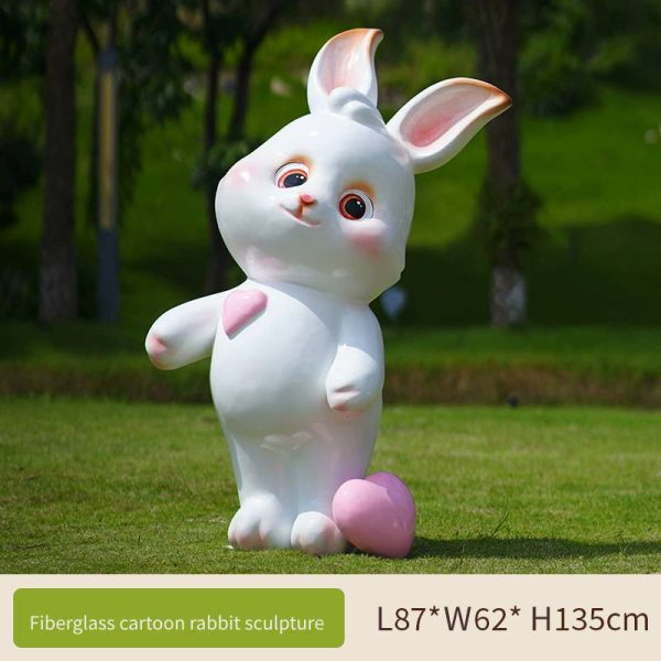 Fiberglass cartoon rabbit sculpture - Image 6