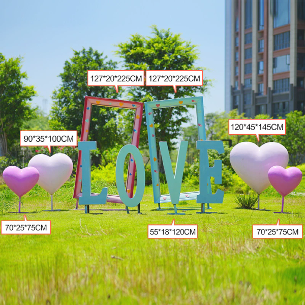 Outdoor park Internet celebrity check-in fiberglass love photo frame sculpture - Image 5