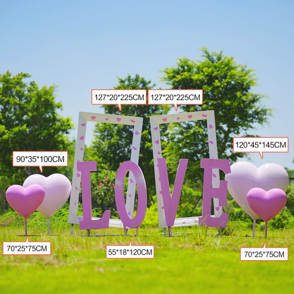 Outdoor park Internet celebrity check-in fiberglass love photo frame sculpture - Image 6