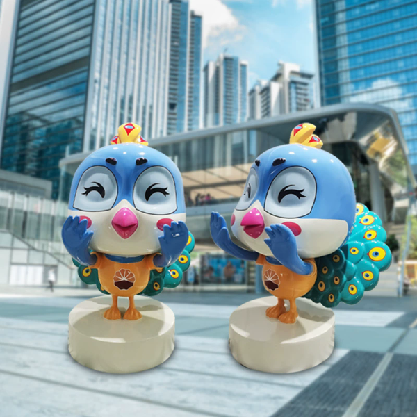 Fiberglass peacock cartoon sculpture
