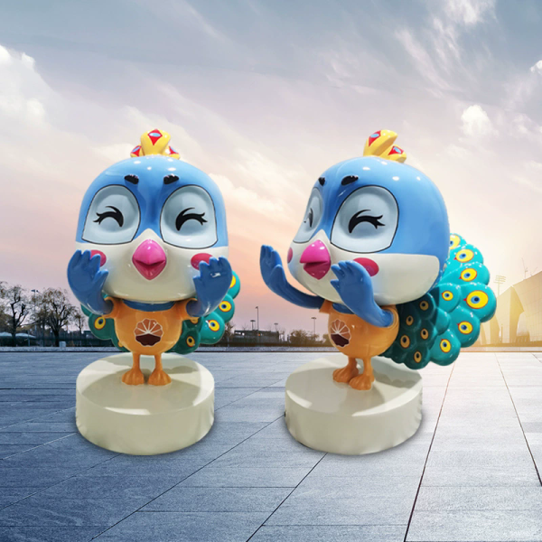 Fiberglass peacock cartoon sculpture - Image 3