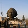 Large bronze statue of Einstein's head in the park outdoor square - Image 3