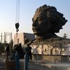 Large bronze statue of Einstein's head in the park outdoor square - Image 4
