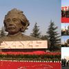 Large bronze statue of Einstein's head in the park outdoor square - Image 6