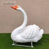 Russian people love outdoor Park Fiberglass White Swan Sculpture