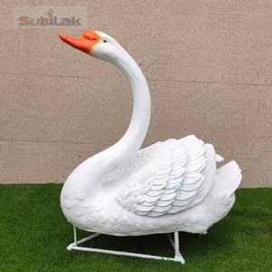 Russian people love outdoor Park Fiberglass White Swan Sculpture