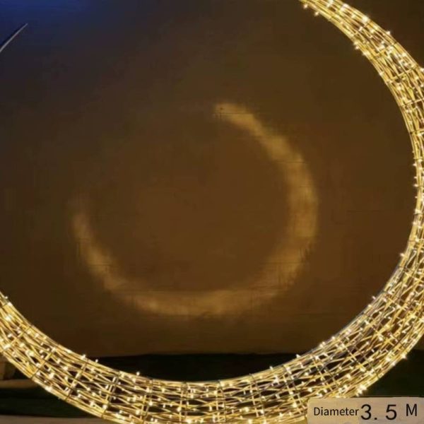 Outdoor garden landscape creative stainless steel hollow moon sculpture - Image 5
