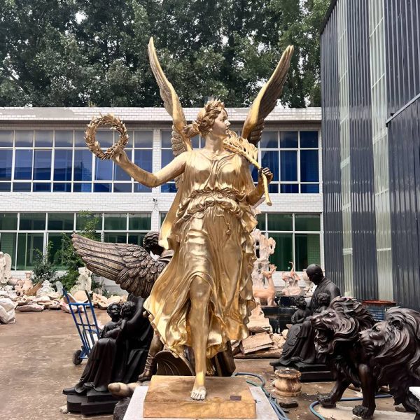 Outdoor white marble Greek goddess angel statue - Image 3