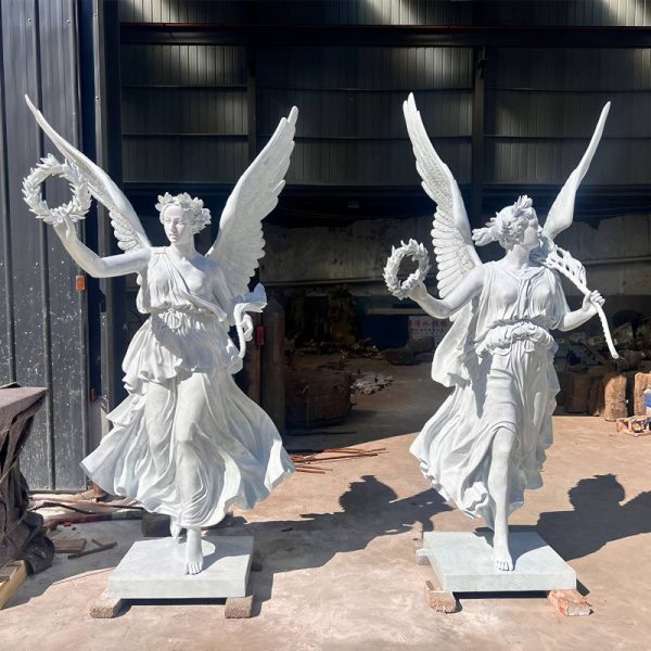 Outdoor white marble Greek goddess angel statue - Image 2