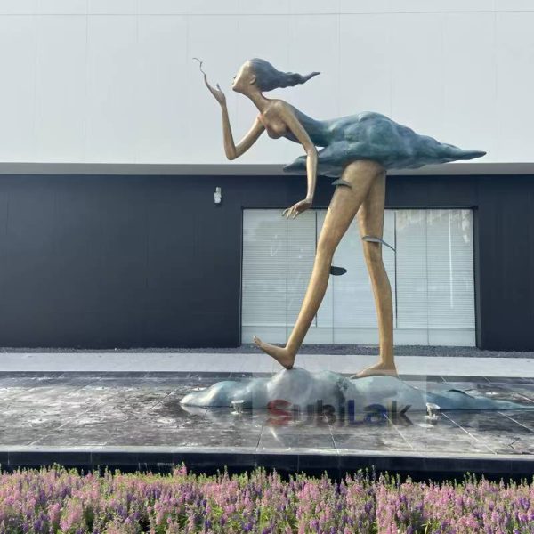 Customized outdoor park pedestrian street beauty figure bronze statue - Image 3