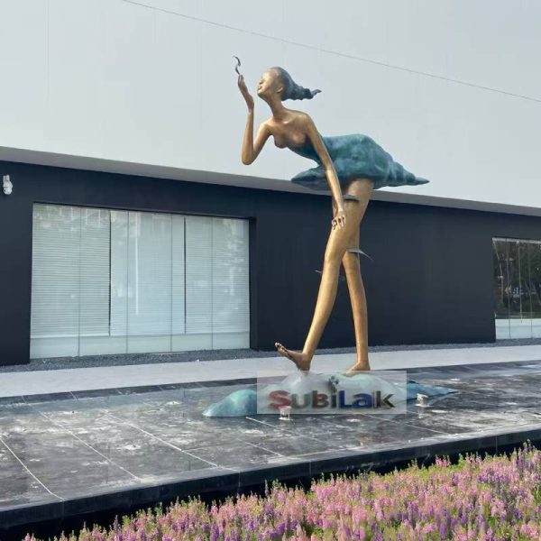 Customized outdoor park pedestrian street beauty figure bronze statue - Image 2