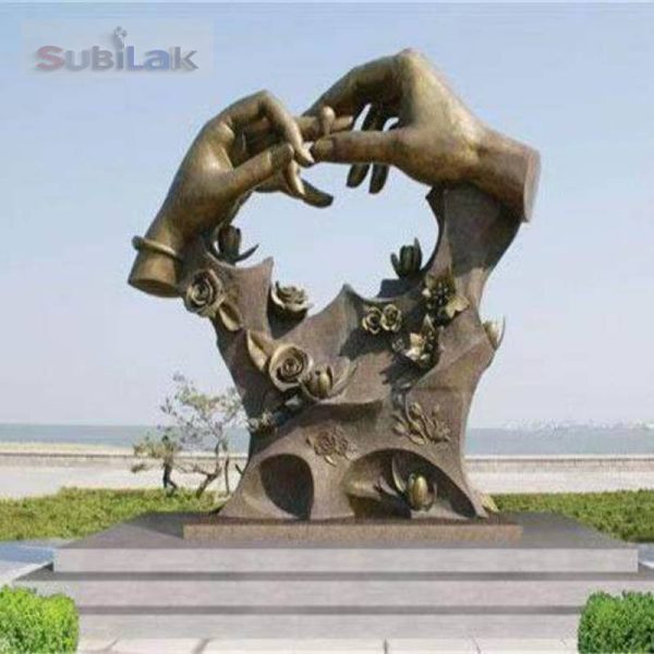 Large Stainless Steel Hand Sculpture - Image 6