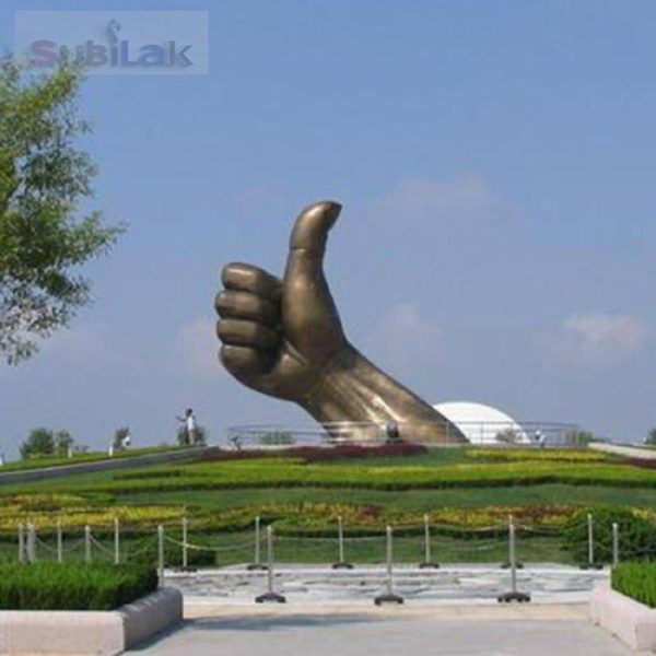 Large Stainless Steel Hand Sculpture - Image 5