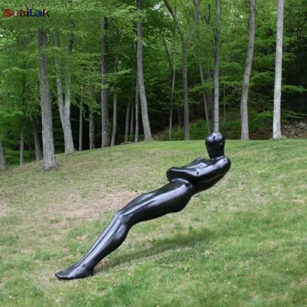 Outdoor Park Black Metal Copper Abstract Figure Statue - Image 4