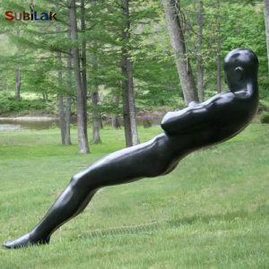 Outdoor Park Black Metal Copper Abstract Figure Statue