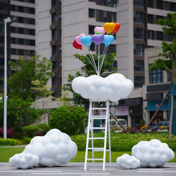 Cloud balloon ornaments fiberglass scenic spot shopping mall photo check-in large cloud sculpture - Image 4
