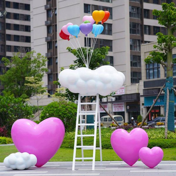 Cloud balloon ornaments fiberglass scenic spot shopping mall photo check-in large cloud sculpture - Image 3