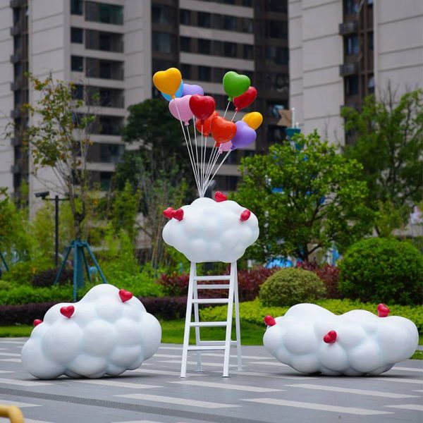 Cloud balloon ornaments fiberglass scenic spot shopping mall photo check-in large cloud sculpture - Image 2