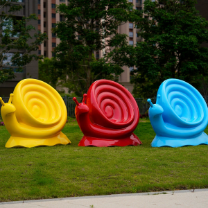 Customized fiberglass snail seat sculpture