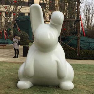 Cute fiberglass cartoon rabbit sculptures
