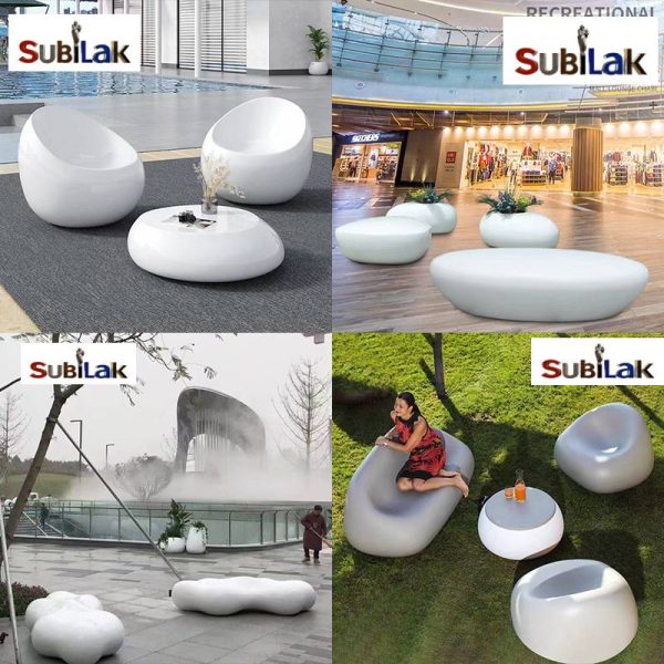Park outdoor fiberglass creative shape seat - Image 4
