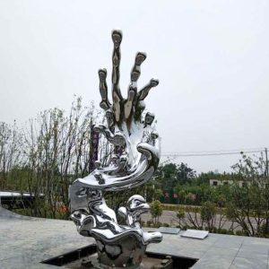 Stainless steel wave drop sculpture park landscape sculpture