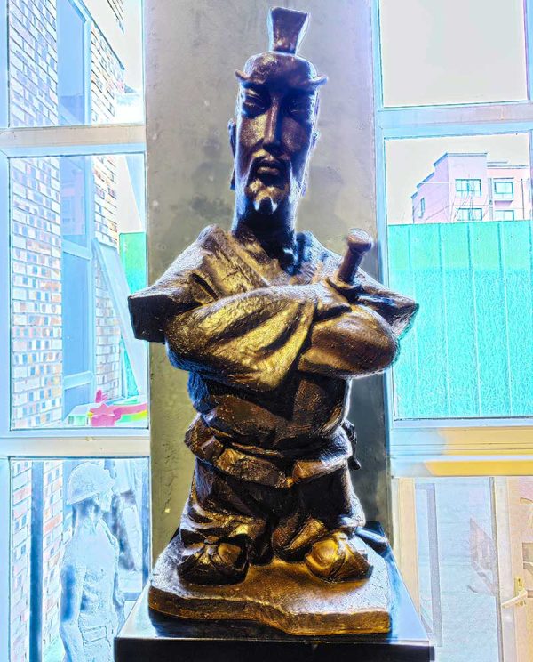 Bronze sculptures of Chinese ancient costume characters