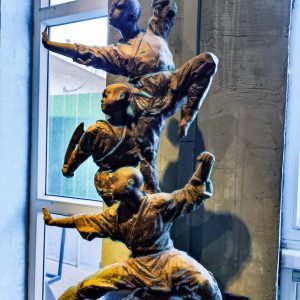 Shaolin Kung Fu monk bronze sculpture