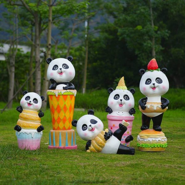 Outdoor Park Fiberglass Panda Sculpture - Image 2