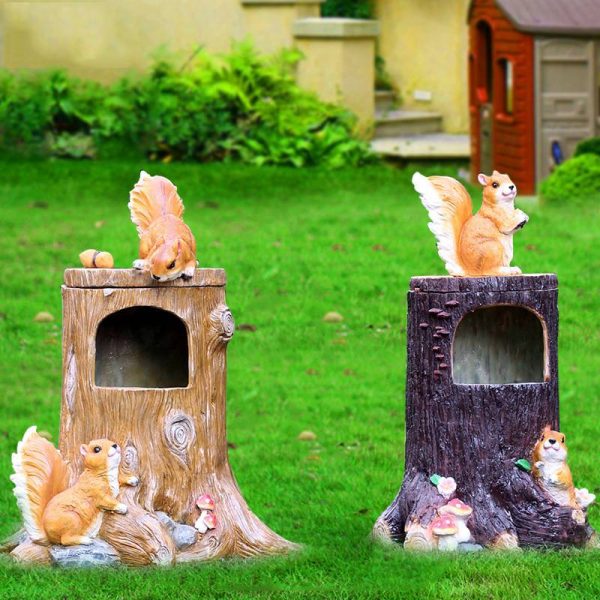 Outdoor park fiberglass animal sculpture trash can