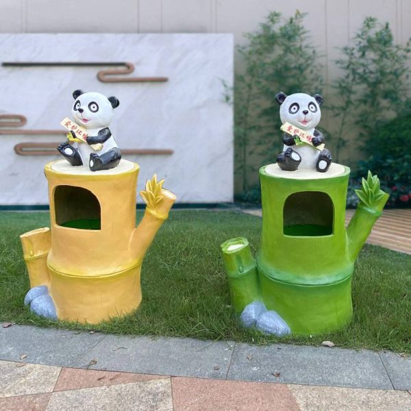 Outdoor park fiberglass animal sculpture trash can - Image 3